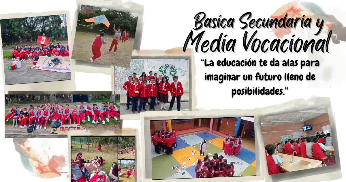 Estudiantes de Básica secundaria en actividades del colegio